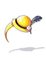 Chapéu Amarelo com Pluma